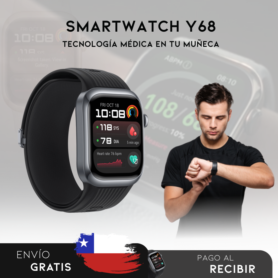 Smartwatch Y68 | Reloj inteligente que cuida de tu salud